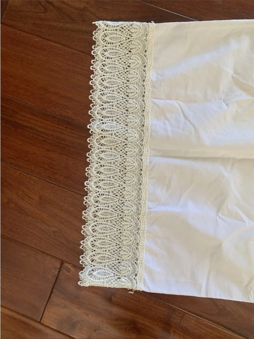 Charter Club Euro Pillow Sham & King Pillowcase Bundle Ivory Cotton Lace Trim